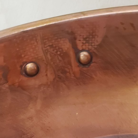 Vintage Copper Mixing Bowl Round Bottom 10 Inches Made In Korea Rolled Edge - Picture 11 of 11